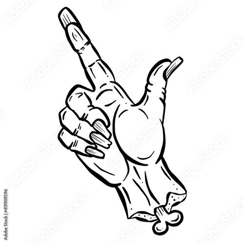 Hand Gesture Undead Zombie Halloween Hand Cartoon Illustration