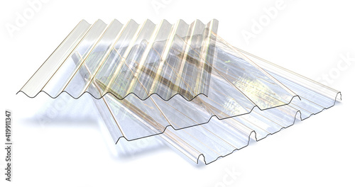 Profile sheets of transparent plastic photo