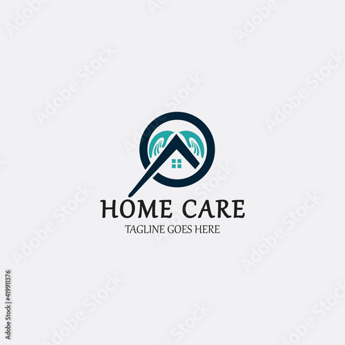 Home care logo. Home protection icon. Vector illustration