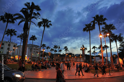 Le Grand Socco square Tangier Morocco northern Africa.Tangier by night