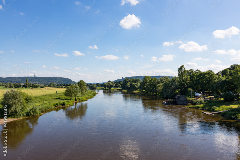 Fluss Weser bei Minden, Deutschland