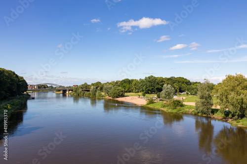 Fluss Weser bei Minden, Deutschland