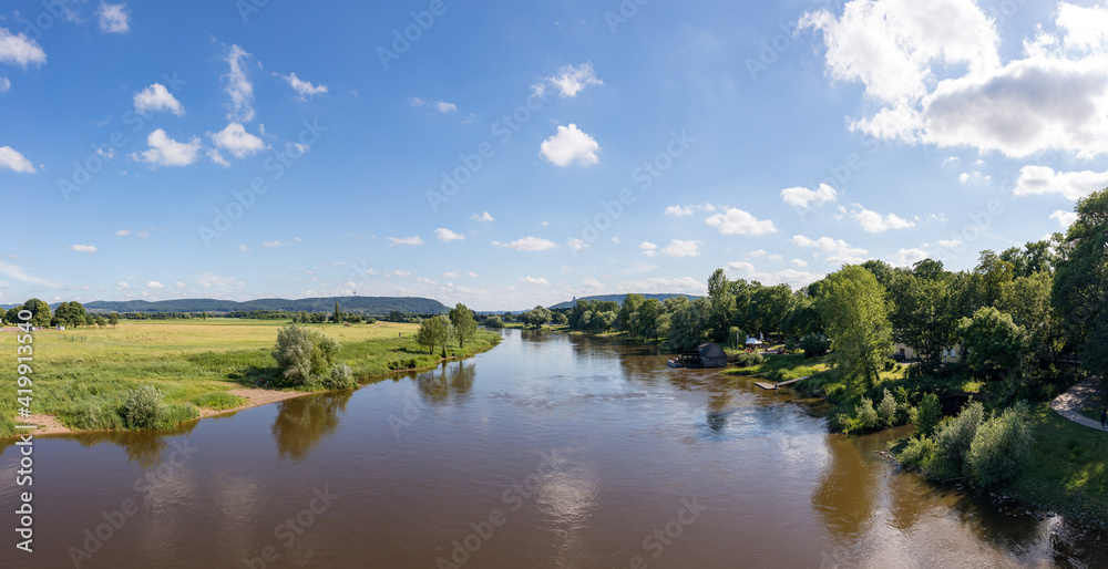 Fluss Weser bei Minden, Deutschland