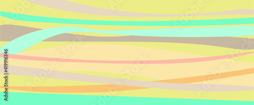 Background in trendy beach shades, cover splash. Simple design with stripes and waves of the sea.