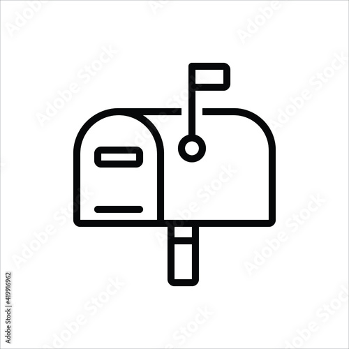 Black line icon for postage