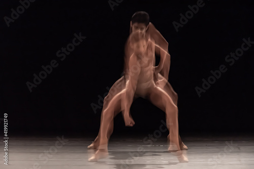 The abstract movement of the dance