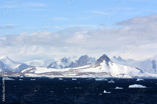 Antarctic landscape in the Marguerite Bay, Antarctica. Marguerite Bay is a long bay on the southwest coast of the Antarctic Peninsula. © bummi100