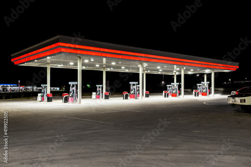 Generic Unbranded Gas Station With Copy Space Top and Bottom