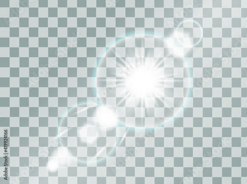 Glow light effect vector. Sparkle with glow light effect. Highlights. Flash light effect. Realistic sunlight vector.