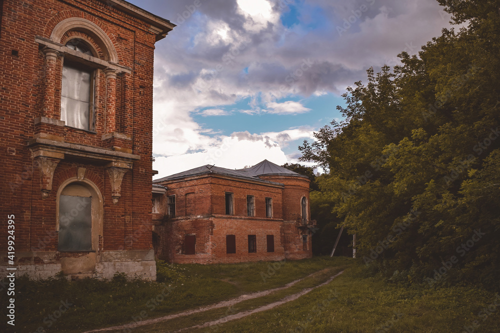 Summer evening on the territory of the old manor park Summer evening on the territory of the old manor park