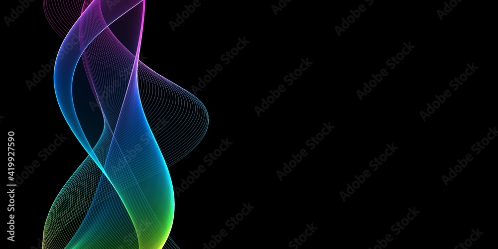 Naklejka premium Wave abstract images, color design Abstract colored wave 