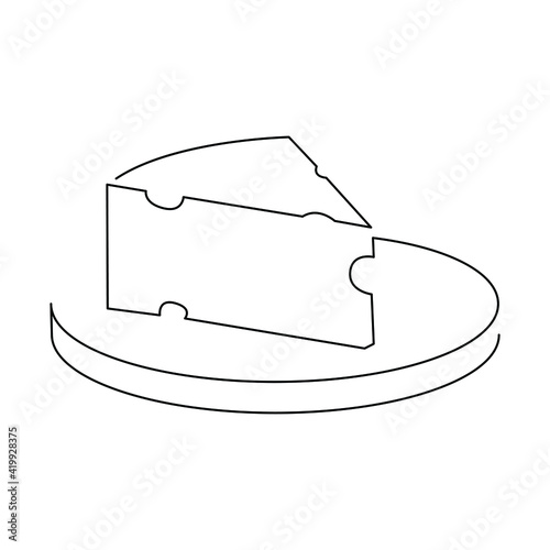 davamlı tək çəkilmiş bir xəttli pendir əllə çəkilmişdir.icon illustration