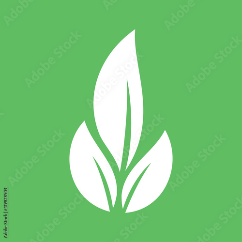 Plant and leaves icon. Leaf symbol of ecology, enviroment and nature. Vegetarian and vegan pictogram design.