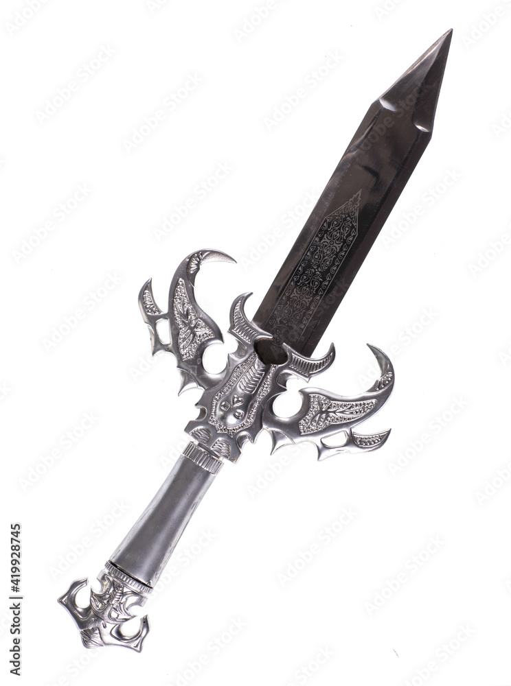 ancient short sword isolated on white background Stock Photo | Adobe Stock