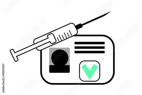 Vaccine passport sign, Vaccination certificate vector illustration icon