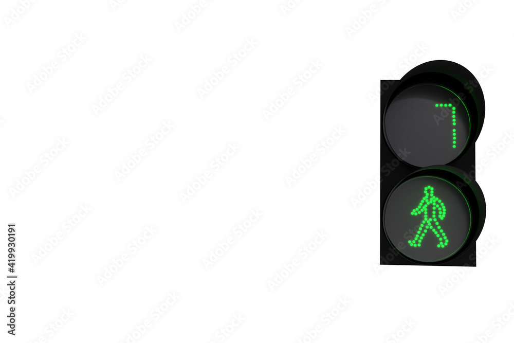 Green Traffic Light For Pedestrians With A Seconds Countdown Timer green-traffic-light-for-pedestrians-with-a-seconds-countdown-timer