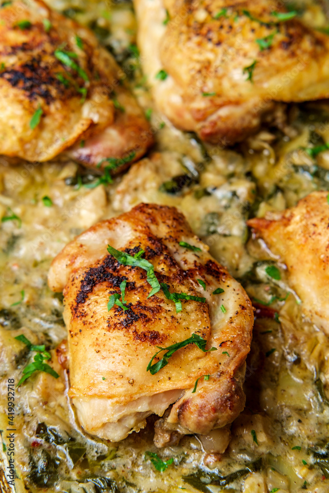 Spinach Artichoke Chicken Thighs Spinach Artichoke Chicken Thighs
