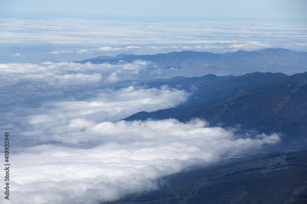 clouds over the mountains