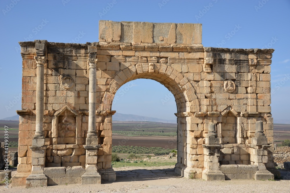 Volubilis is a Roman archaeological site,Morocco's best known archaeological site and is included in the UNESCO World Heritage List.