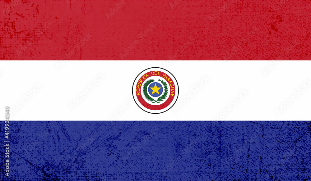 Naklejka premium Vector Illustration Grunge And Distressed Flag Of Paraguay