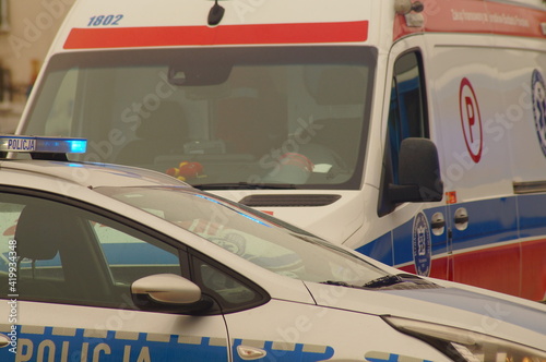 Police and medical ambulance.