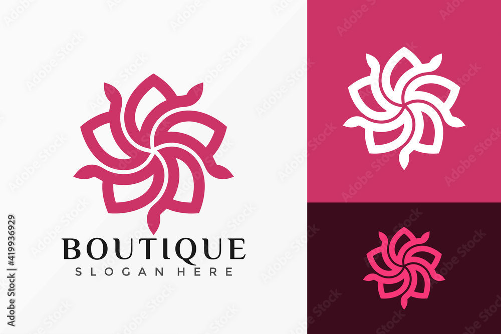 Lotus Star Boutique Logo Vector Design. Abstract emblem, designs concept, logos, logotype element for template. Lotus Star Boutique Logo Vector Design. Abstract emblem, designs concept, logos, logotype element for template.