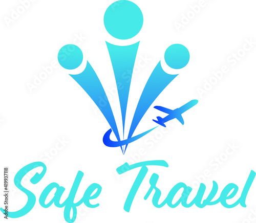 Safe Travel Blue 3D Logo