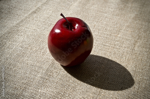 Artificial apple or Plastic fruit fake red apples photo