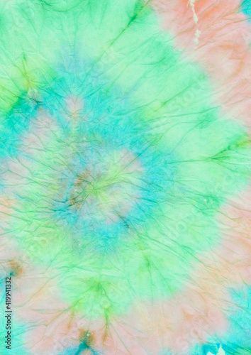 Elegant Spiral Tie Dye. Circular Die Psychedelic