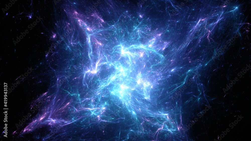 Fototapeta premium Abstract background, smooth multicolored lines on a black background.