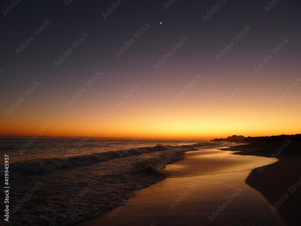 Sunset on the beach, Cuba.