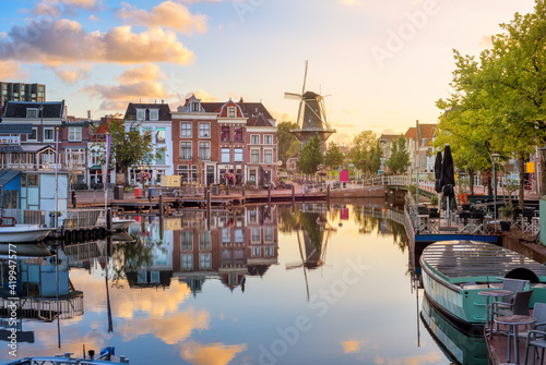 Leiden Old town cityscape, South Holland, Netherlands photo