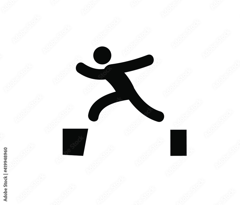 Man jumping vector icon. Editable stroke. Linear style sign for use on web design and mobile apps, logo. Symbol illustration. Pixel vector graphics - Vector Man jumping vector icon. Editable stroke. Linear style sign for use on web design and mobile apps, logo. Symbol illustration. Pixel vector graphics - Vector