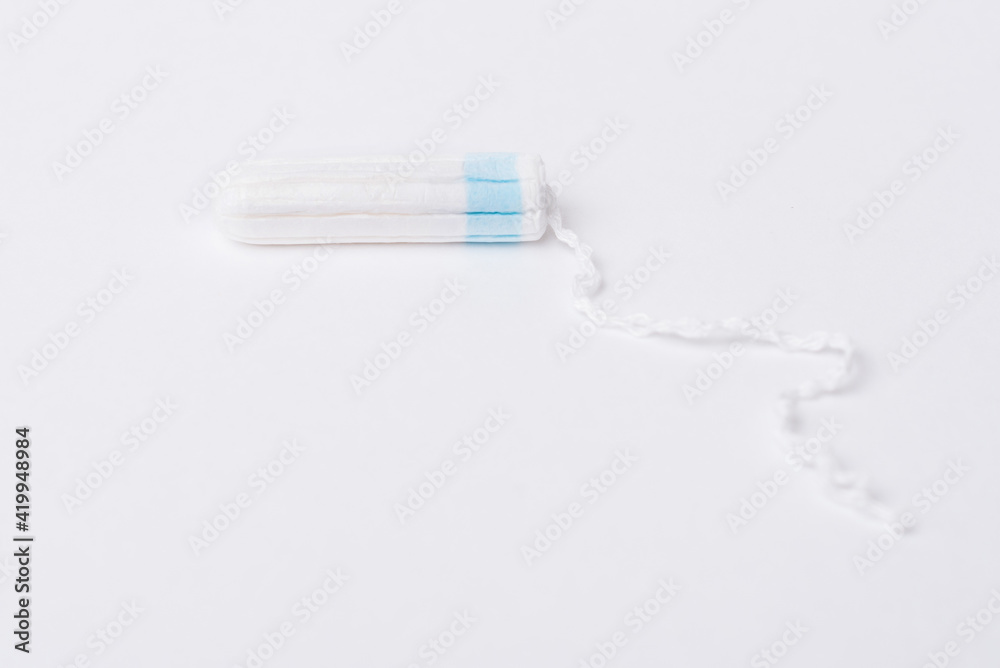 Close up photo of hygiene tampon for menstruation days Close up photo of hygiene tampon for menstruation days