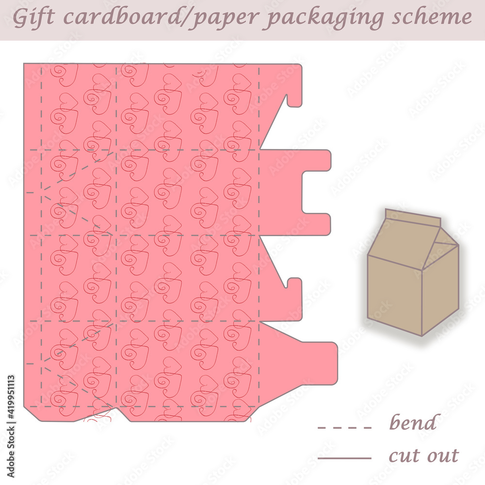 Printable packaging and wrapping scheme box for gifts, presents and events, convertible to different sizes, 3D, laser cut, craft art Printable packaging and wrapping scheme box for gifts, presents and events, convertible to different sizes, 3D, laser cut, craft art