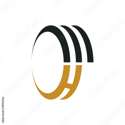 Creative abstract letter hm logo design. Linked letter mh logo design.