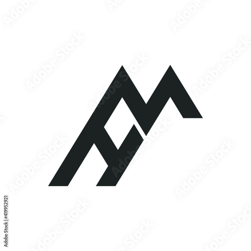 Initial letter mh logo or hm logo vector design template