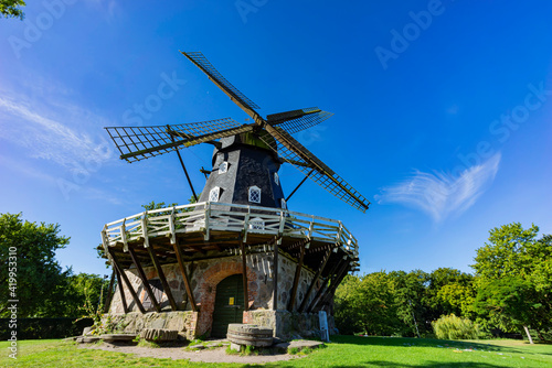 Beautiful windmill and blue sky