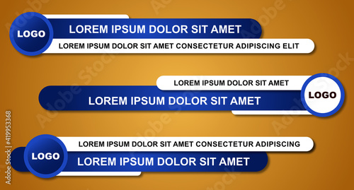 Modern stylish lower third banner template design. Graphic set of Broadcast News Lower Thirds Banner for Television. Vector video headline title. Vector illustrator