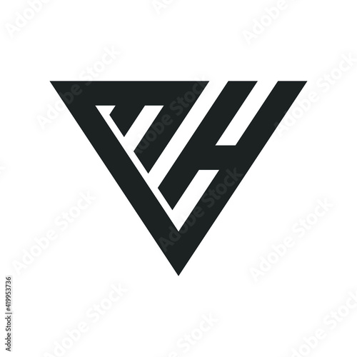 Creative abstract letter hm logo design. Linked letter mh logo design.