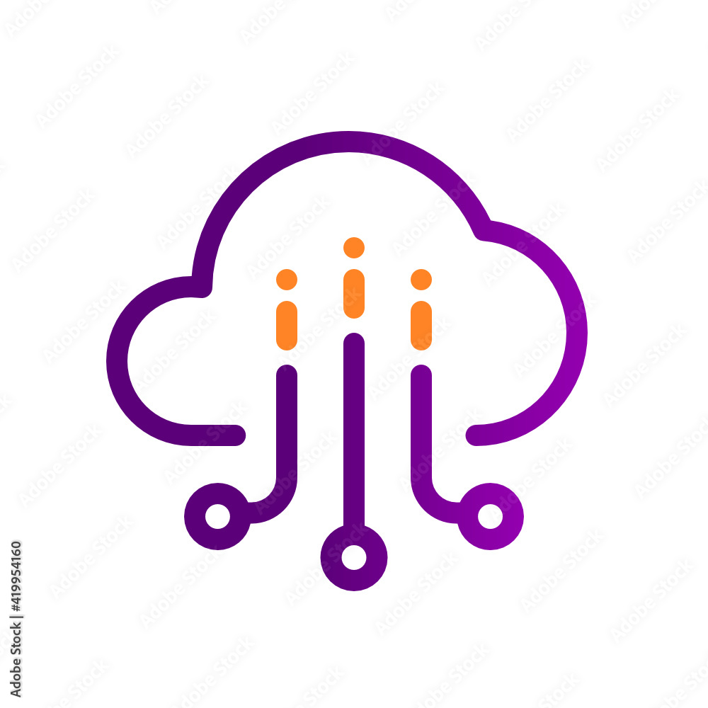 cloud computing data storage outline icon cloud computing data storage outline icon