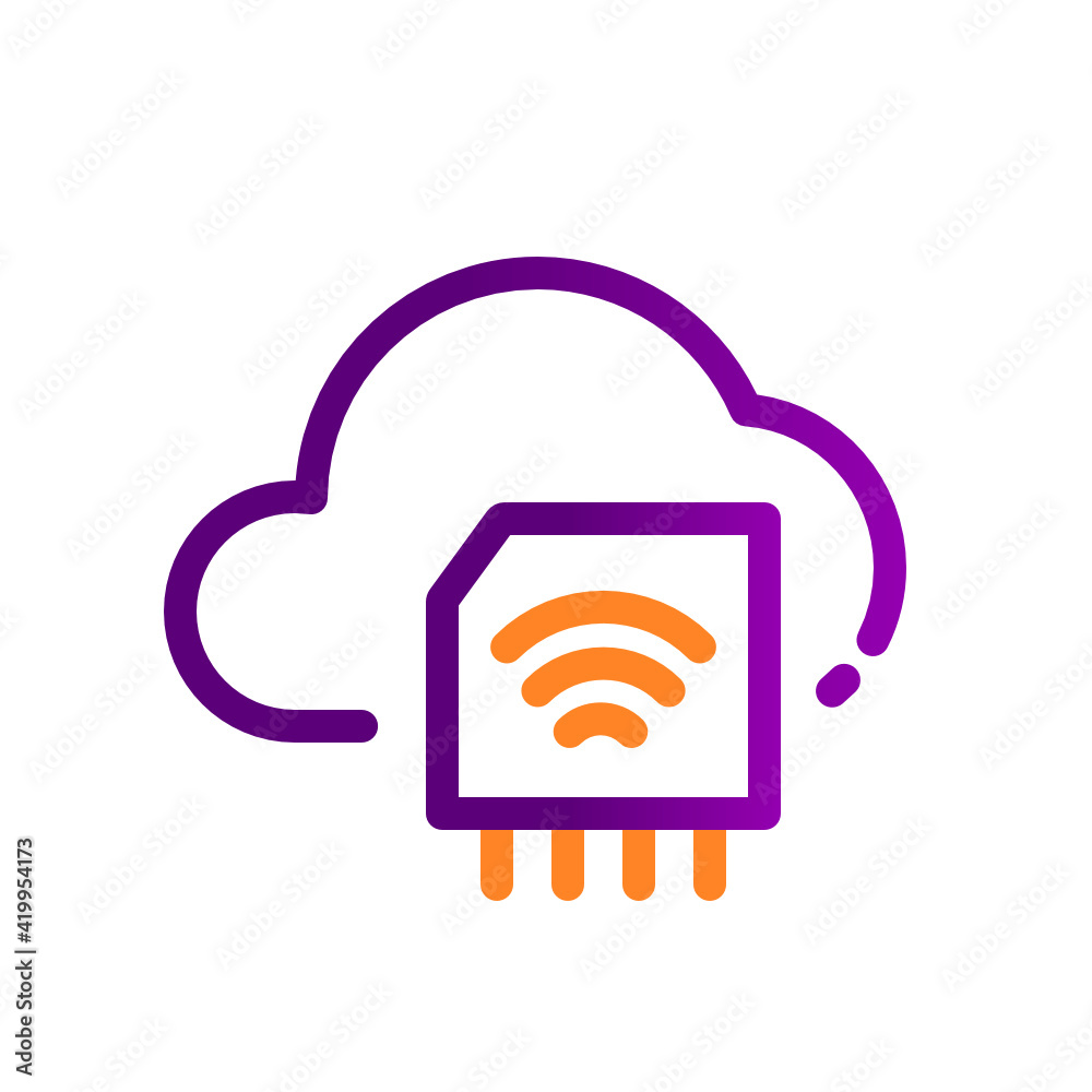 embedded iot hardware microchip device icon embedded iot hardware microchip device icon