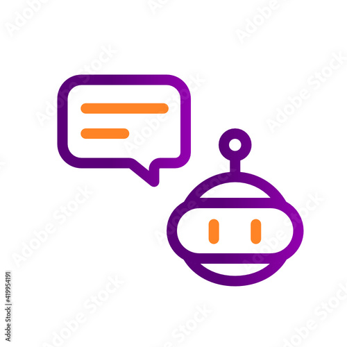 chat bot artificial intelligence outline icon