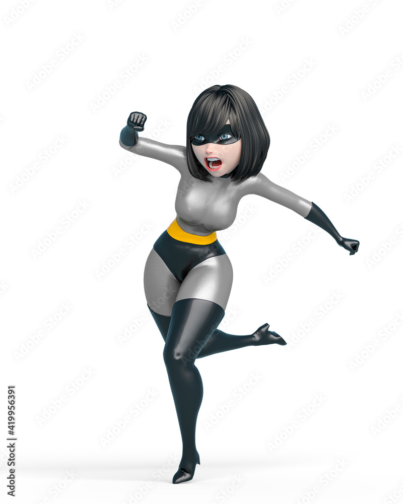 super girl cartoon is running in action super girl cartoon is running in action