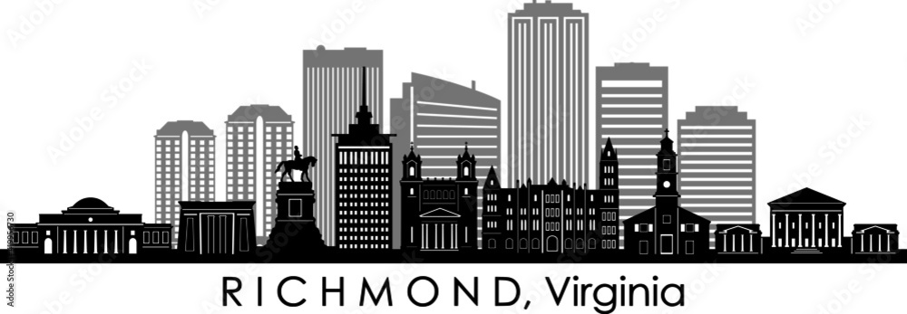RICHMOND Virginia USA City Skyline Vector