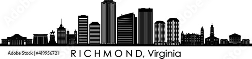 Tela RICHMOND Virginia USA City Skyline Vector