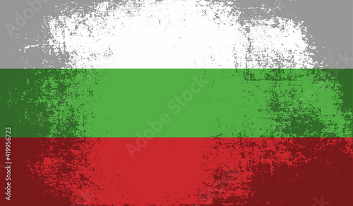 Grunge Bulgaria flag. Bulgaria flag with waving grunge texture. Vector background.