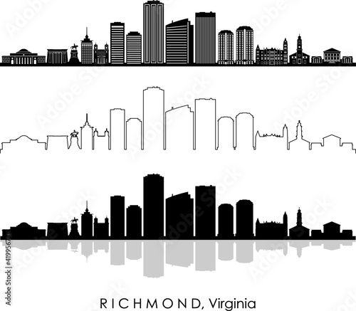 RICHMOND Virginia USA City Skyline Vector
