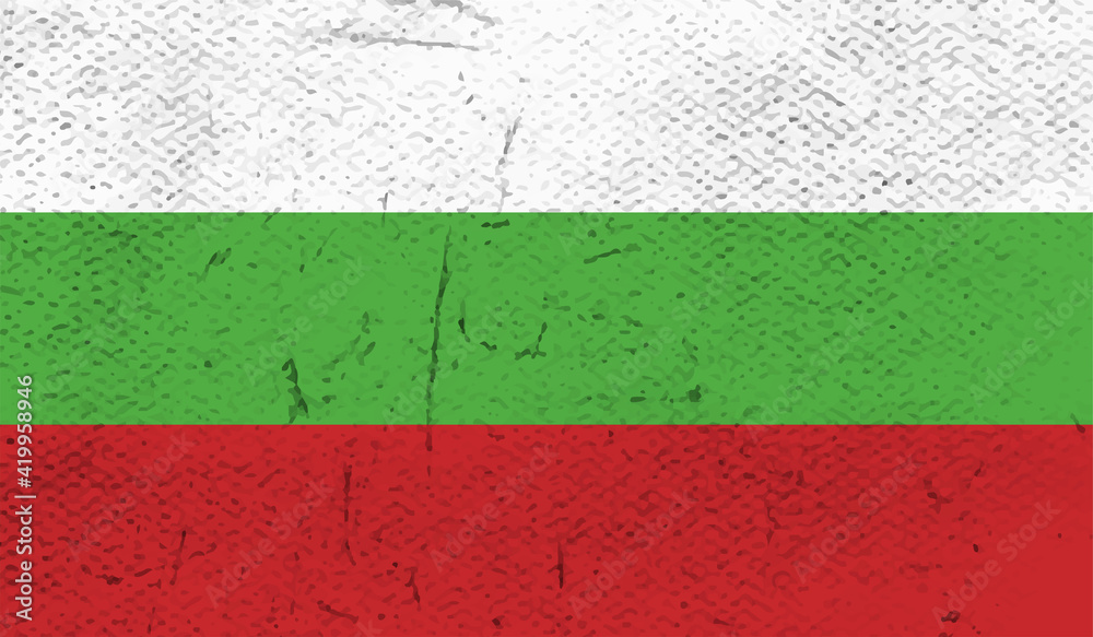 Grunge Bulgaria flag. Bulgaria flag with waving grunge texture. Vector background. Grunge Bulgaria flag. Bulgaria flag with waving grunge texture. Vector background.