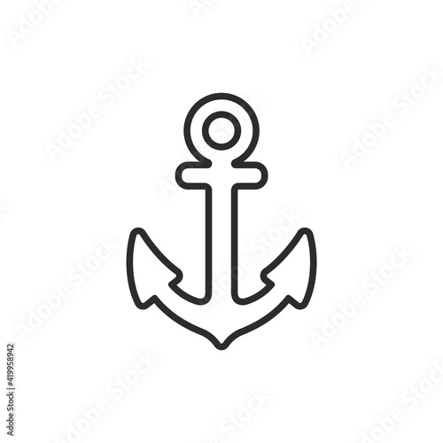 Anchor icon. Ship brake. Stencil anchor. Logo template. Black anchor. Nautical anchor. Silhouette. Port symbol. Anchorage sign. Yacht Club. Ship pointer. Shipbuilding icon. Shipyard. Sea port. Marine